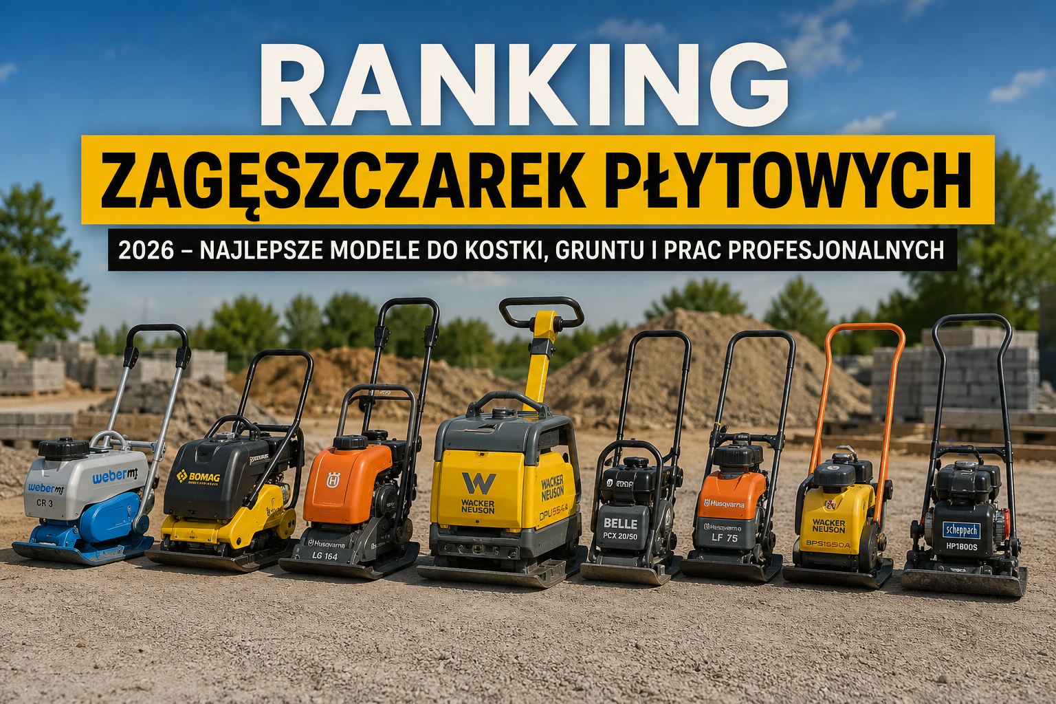 Ranking zagęszczarek płytowych 2026 – najlepsze modele do kostki, gruntu i prac profesjonalnych